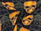 Mobile Preview: French Terry Graphic Skulls in Nachtblau / Orange